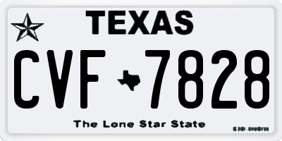 TX license plate CVF7828