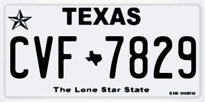 TX license plate CVF7829