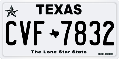 TX license plate CVF7832