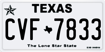 TX license plate CVF7833