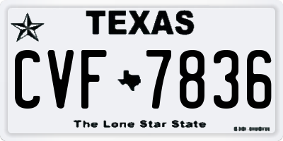 TX license plate CVF7836