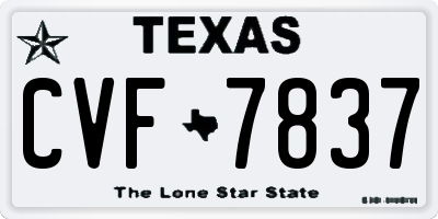 TX license plate CVF7837