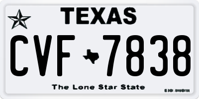 TX license plate CVF7838