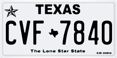 TX license plate CVF7840