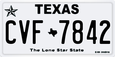 TX license plate CVF7842