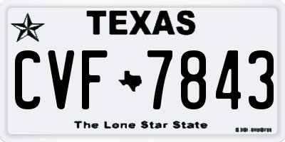 TX license plate CVF7843