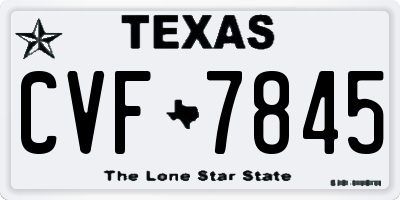 TX license plate CVF7845