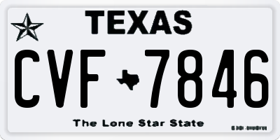 TX license plate CVF7846