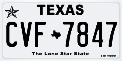 TX license plate CVF7847