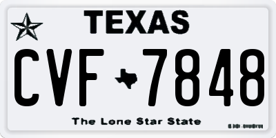 TX license plate CVF7848