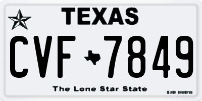 TX license plate CVF7849