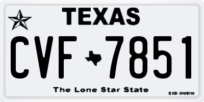 TX license plate CVF7851