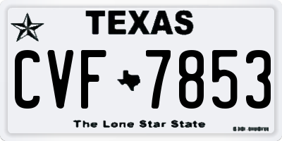 TX license plate CVF7853