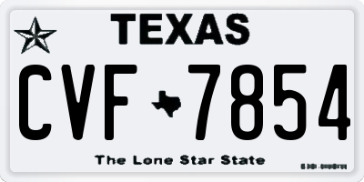 TX license plate CVF7854