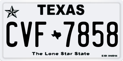 TX license plate CVF7858