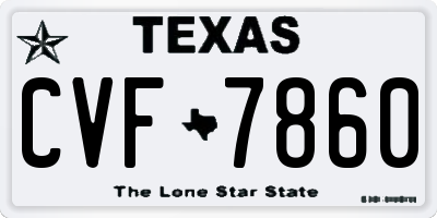 TX license plate CVF7860