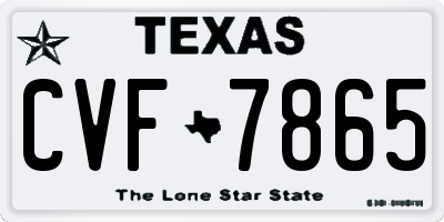 TX license plate CVF7865