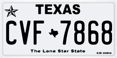 TX license plate CVF7868