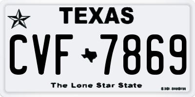 TX license plate CVF7869