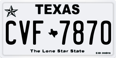 TX license plate CVF7870