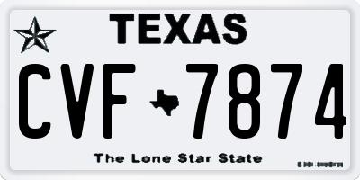 TX license plate CVF7874
