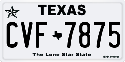 TX license plate CVF7875