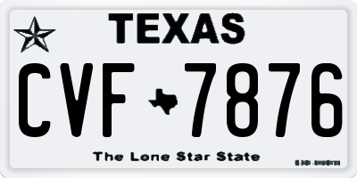 TX license plate CVF7876