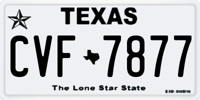 TX license plate CVF7877