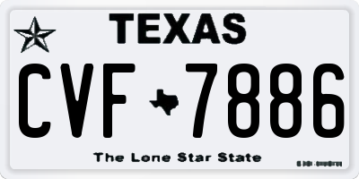 TX license plate CVF7886