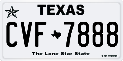 TX license plate CVF7888