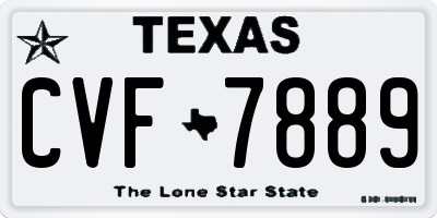 TX license plate CVF7889