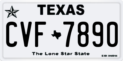 TX license plate CVF7890