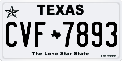 TX license plate CVF7893