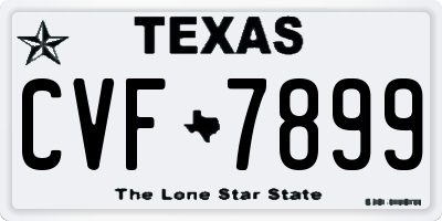 TX license plate CVF7899
