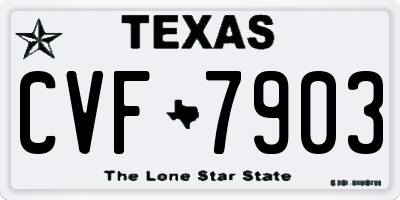 TX license plate CVF7903