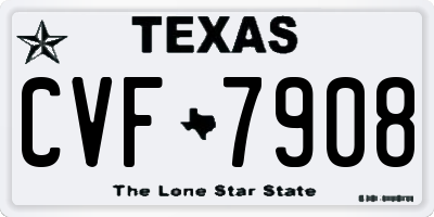 TX license plate CVF7908