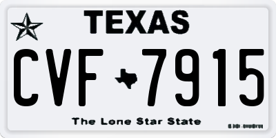 TX license plate CVF7915