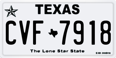 TX license plate CVF7918