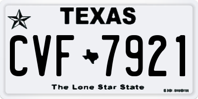 TX license plate CVF7921