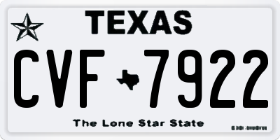 TX license plate CVF7922