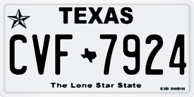 TX license plate CVF7924