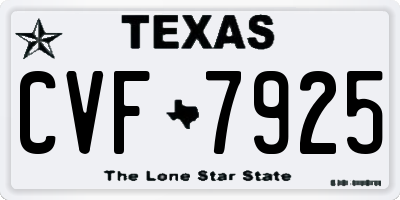 TX license plate CVF7925