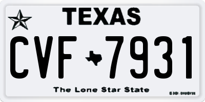 TX license plate CVF7931