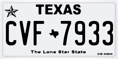 TX license plate CVF7933
