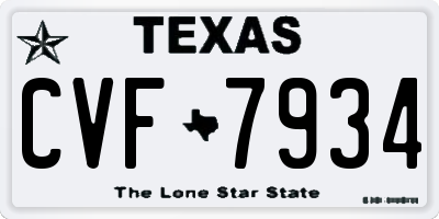 TX license plate CVF7934
