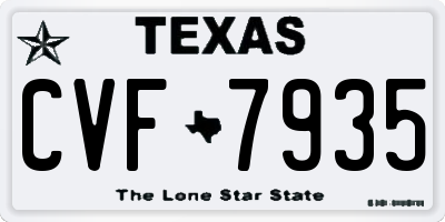 TX license plate CVF7935