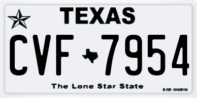 TX license plate CVF7954