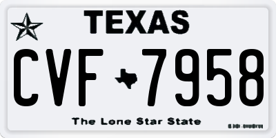 TX license plate CVF7958