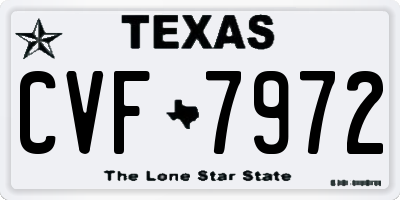 TX license plate CVF7972