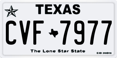 TX license plate CVF7977